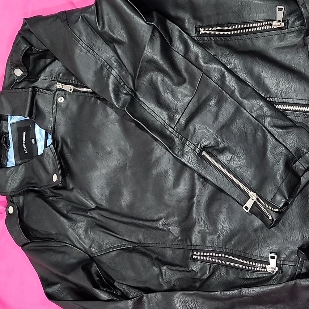 Fashion Nova INC International Concepts Black Moto Jacket Pleather